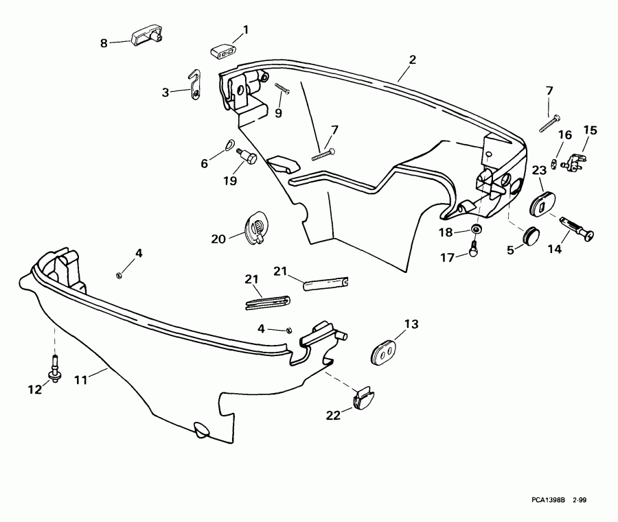 �������� ��������� ����� Evinrude E5RBL4EER 1999  - wer ������ ��������� (�����) / wer Engine Cover