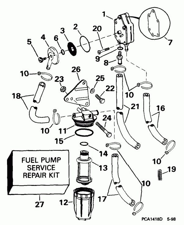 ����� EVINRUDE E65WRLEEO 1999  - el ����� & ������ - el Pump & Filter