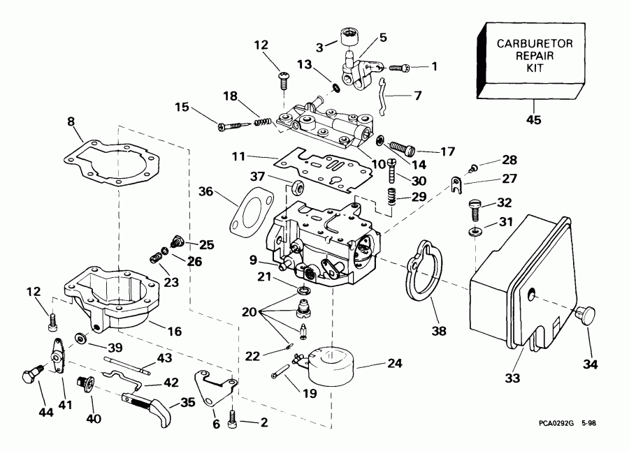 ��������� ��������� EVINRUDE E8WREES 1999  - rburetor - rburetor