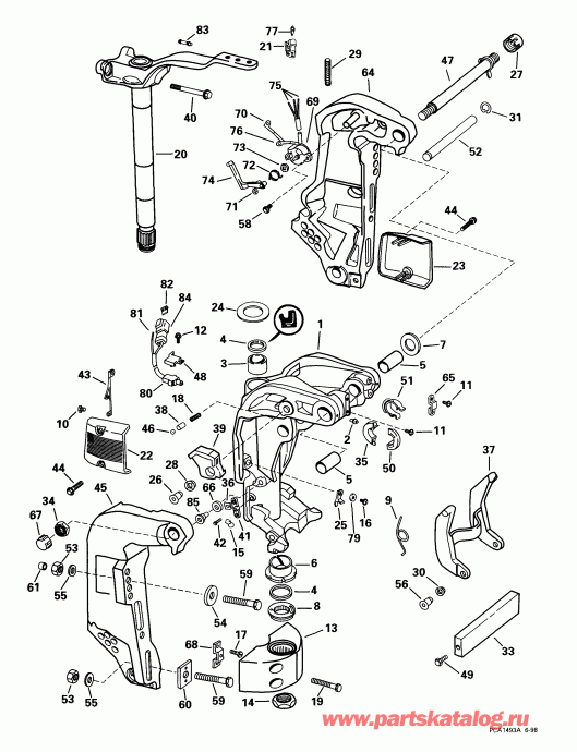 �������� ��������� ����� EVINRUDE E90FPLEEC 1999  - dsection