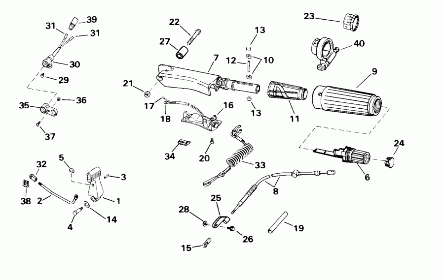 ��������� ����� ������� E10RV4SSS 4-Stroke, Rope Start, Tiller,   - eering & Shift Handle