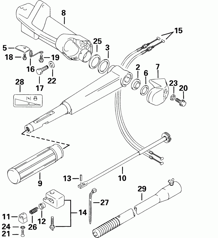 ��������� Evinrude E30RL4SSS 4-Stroke, Rope Start, Tiller,   - eering Handle - ee������ Handle