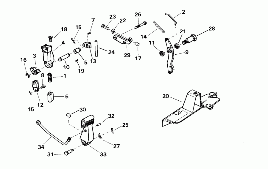 �������� ����� ������� E8RL4SSB 4-Stroke, Rope Start, Tiller, 2  - ift � ����������� ��������age / ift And Throttle Linkage