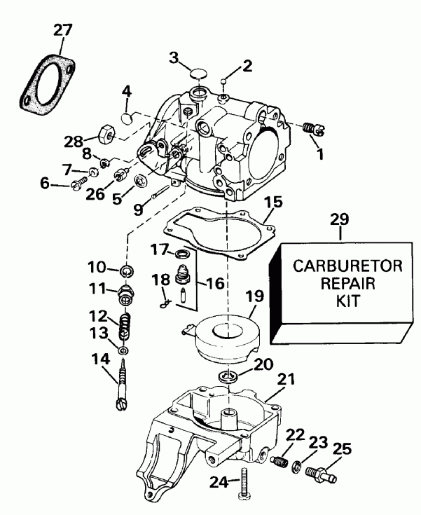 �������� ����� Evinrude E30RLESS 1990  - rburetor - rburetor