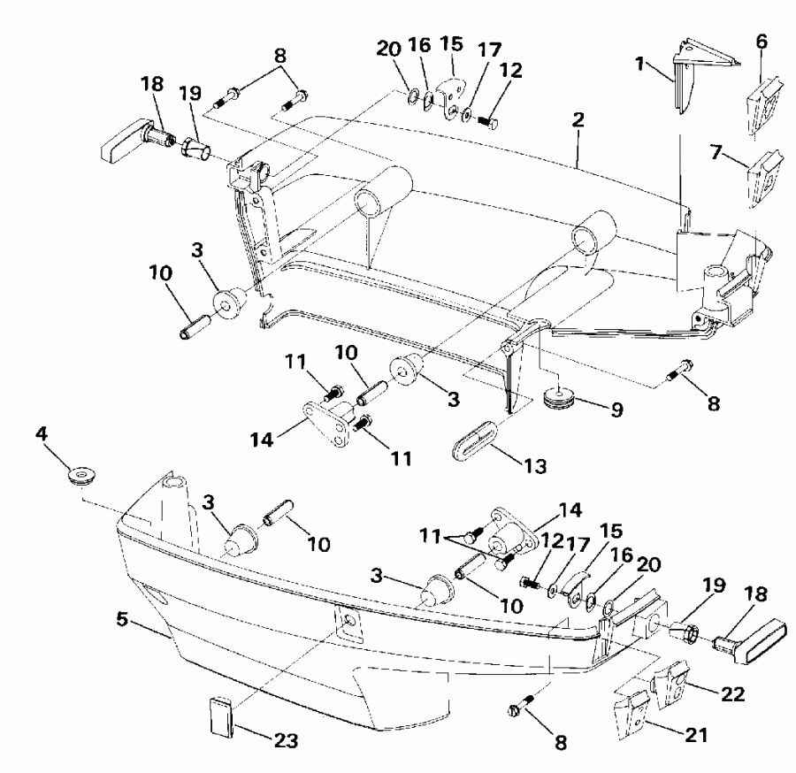 ��������� �������� ����� EVINRUDE E40EESR 1990  - wer Engine Cover / wer ������ ��������� (�����)