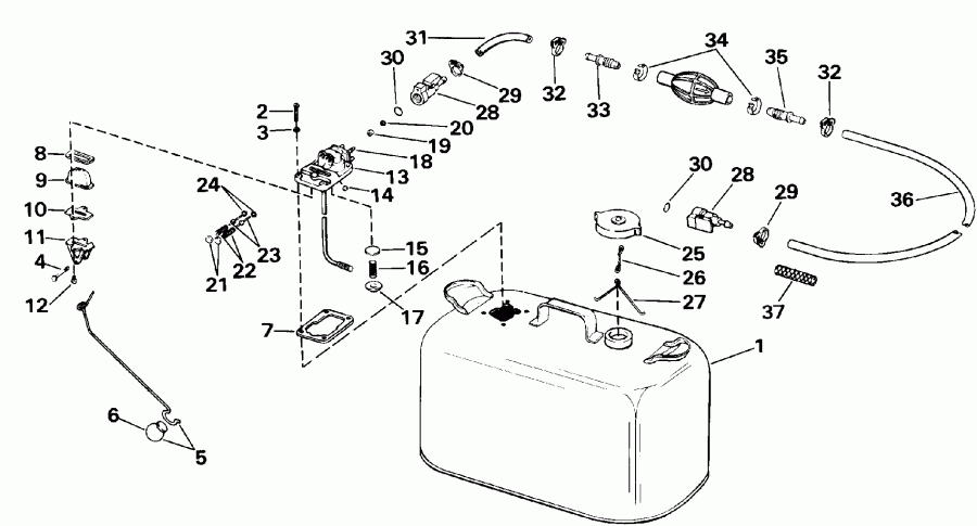 ����� Evinrude E40RLESR 1990  - el Tank / el Tank