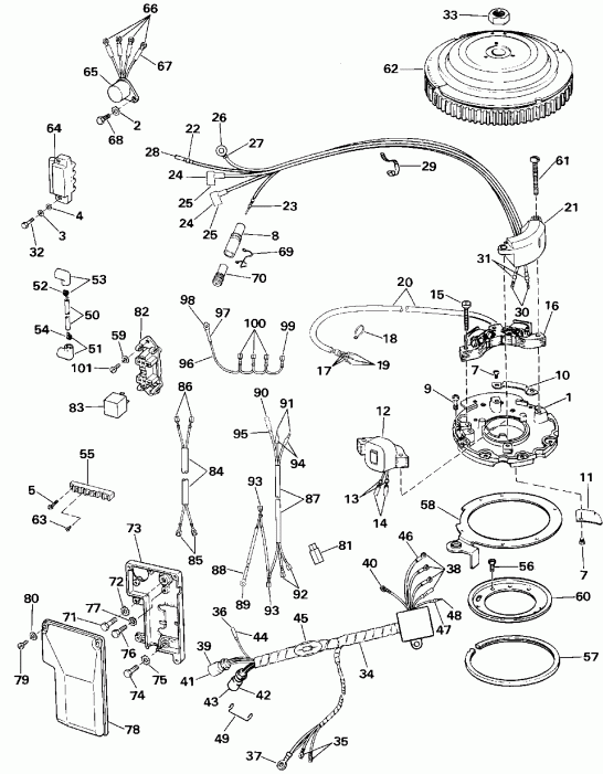 ��������� ����� EVINRUDE E50TLESR 1990  - Electric Start Te-ttl Models - Electric Start Te-ttl Models
