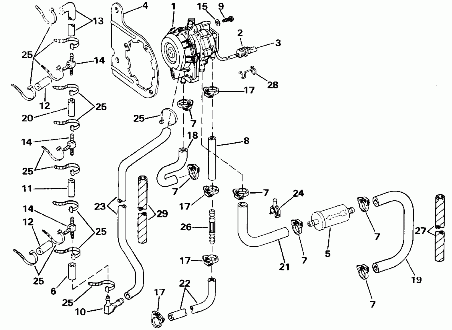 �������� ��������� ����� Evinrude E60ELESM 1990  - o2 Pump - o2 �����