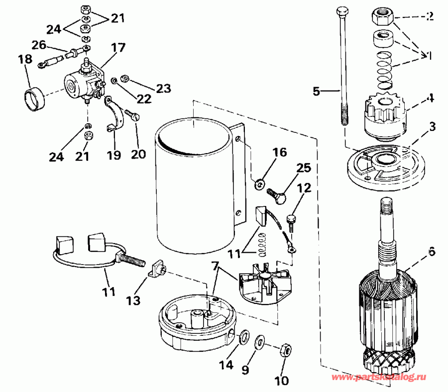 �������� ����� Evinrude TE60TLESM 1990  - ectric ������� / ectric Starter