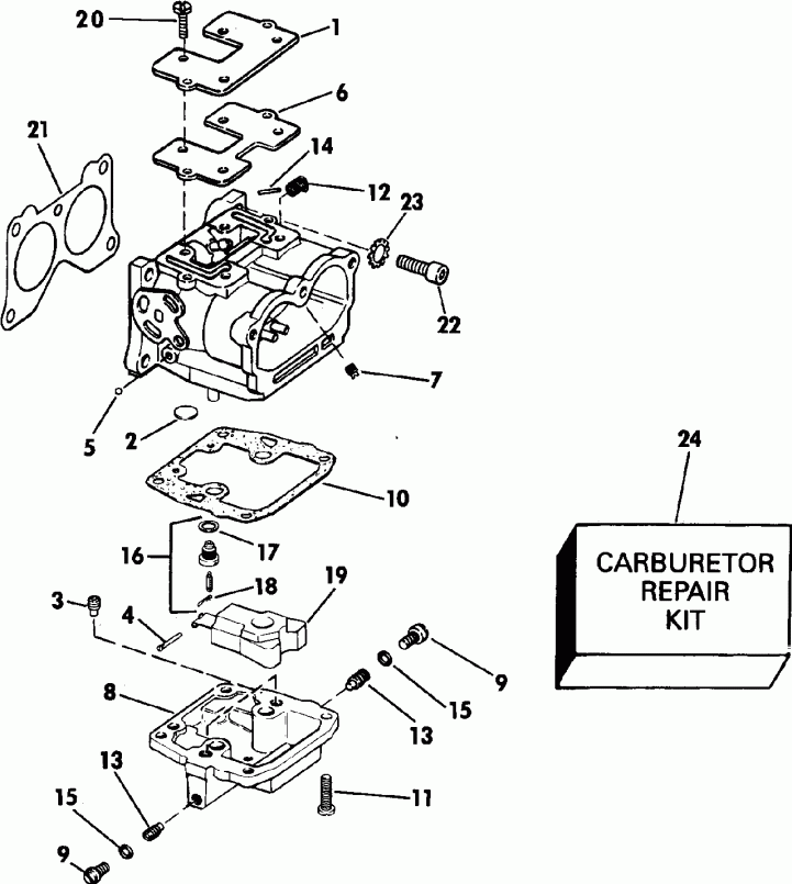 �������� ��������� ����� EVINRUDE E100WTXEIB 1991  - rburetor - rburetor
