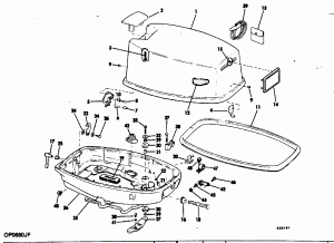 ������ ��������� (�����) - Johnson 120-140 Models (Engine Cover - Johnson 120-140 Models)