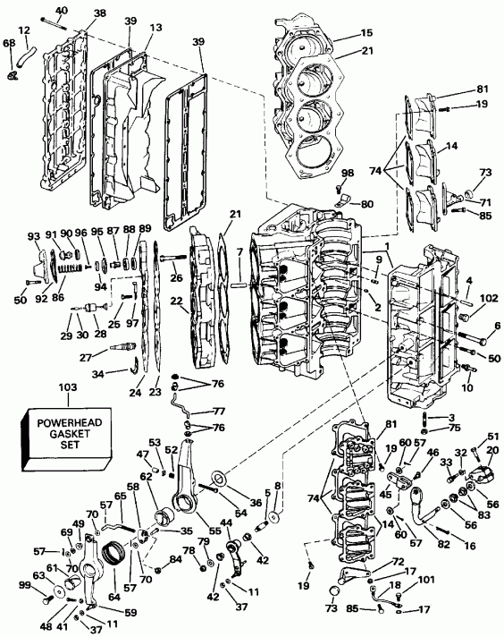 ��������� ����� ������� E150STLEIE 1991  - linder & Crankcase