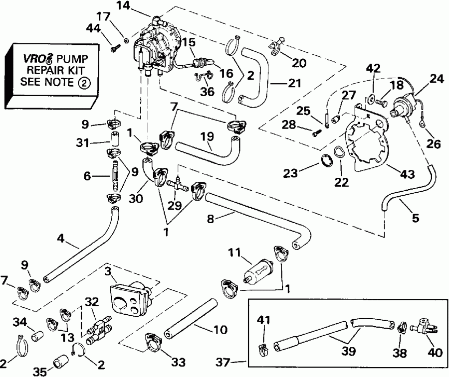 �������� ��������� ����� Evinrude E225PLEIC 1991  - o2 ����� - o2 Pump