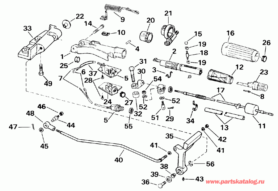  Evinrude E25RLEIE 1991  - ee������ � ������������� Handle / eering And Shift Handle