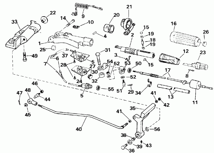 ����� EVINRUDE E25RWLEIM 1991  - eering And Shift Handle - ee������ � ������������� Handle