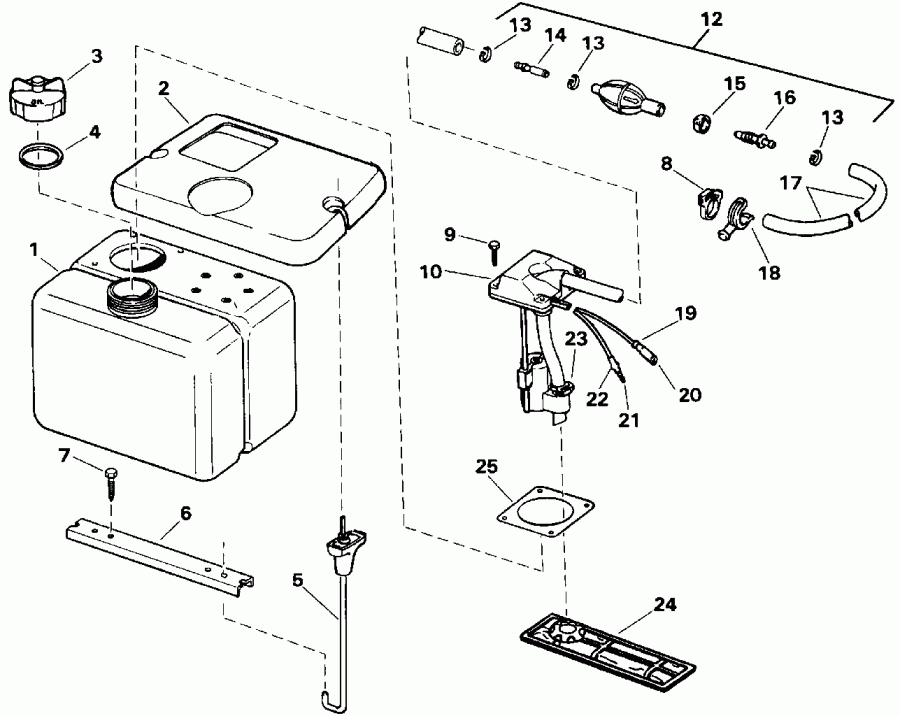 ��������� �������� ����� EVINRUDE E40TTLEIA 1991  - 8 ������ / .8 Gallon