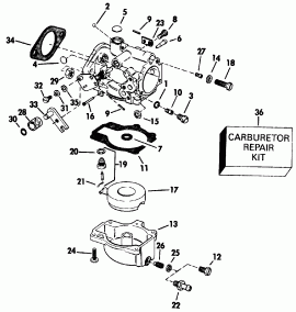 ���������� - 55 Model 20 ���� � 22.5 ���� Transom Models (Carburetor - 55 Model 20 In. And 22.5 In. Transom Models)