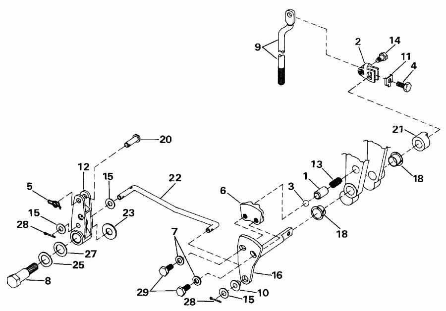 �������� ��������� ����� Evinrude E48ESLEIM 1991  - ift & Throttle Linkage (continued) - ift & ����������� ��������age (continued)
