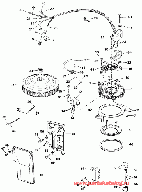 ��������� �������� ����� EVINRUDE E50TLEIA 1991  - Rope Start / ���� Start