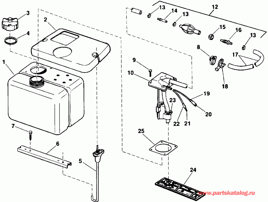 ��������� ����� Evinrude E60TLEIB 1991  - .8 Gallon