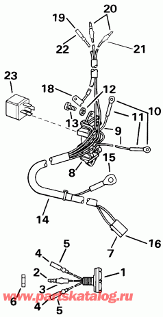 ��������� �������� ����� Evinrude E60TTLEIB 1991  - wer Trim/tilt Electrical - wer Trim / tilt ���������
