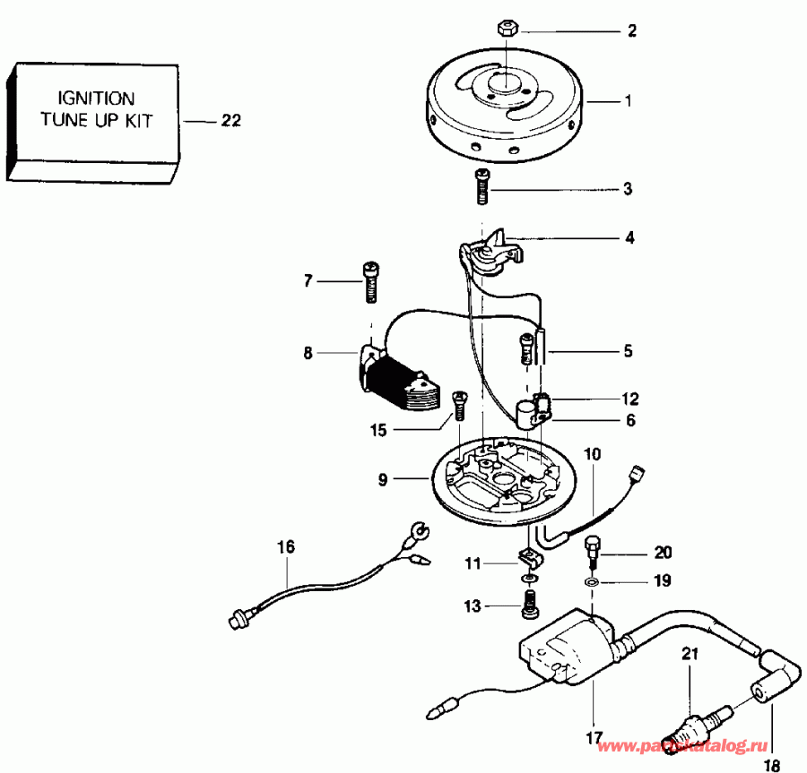 ��������� �������� ����� Evinrude HE3REIC 1991  - mature �������� & Coil Assembly