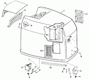 ������ ��������� (�����) - Johnson - 200 Stl, Ve200sl (Engine Cover - Johnson - 200 Stl, Ve200sl)