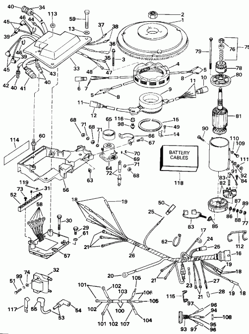  EVINRUDE E140CXENM 1992  - nition System & Starter Motor