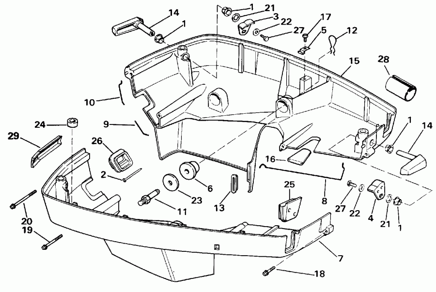 ��������� ��������� EVINRUDE E140TLENS 1992  - wer Engine Cover