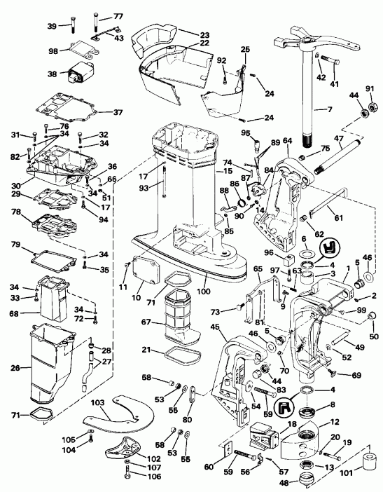 ��������� ��������� EVINRUDE E155WTLENE 1992  - dsection / dsection