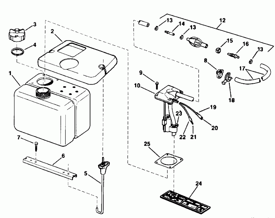 �������� ����� EVINRUDE E175EXENC 1992  - 8 ������ - .8 Gallon