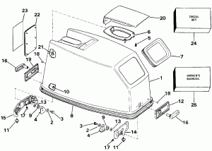 ������ ��������� (�����) - Johnson - 185 (Engine Cover - Johnson - 185)