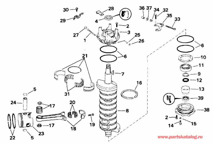  ������� E200STLENS 1992  - ankshaft & Piston - ank��� & �������