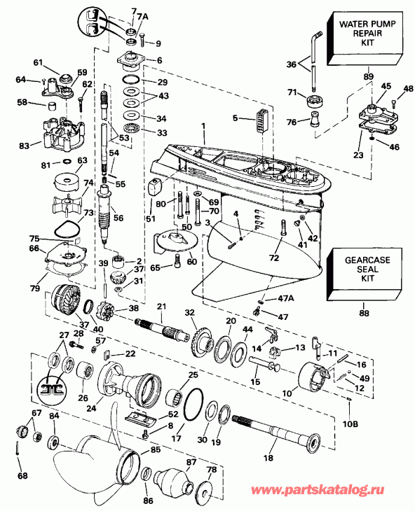 ��������� EVINRUDE E200TXENE 1992  - Counter Rotation - �������� ��������