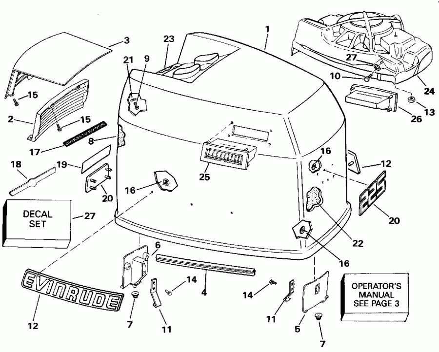 ��������� �������� ����� EVINRUDE E225TLENR 1992  - Evinrude - 200tx, 200cx, 225t, 225p, 225c