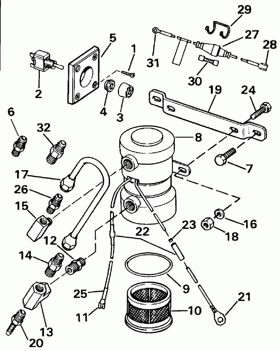 ��������� ��������� EVINRUDE E250TZEND 1992  - ectric ��������� �����. - ectric Primer Pump Assy.