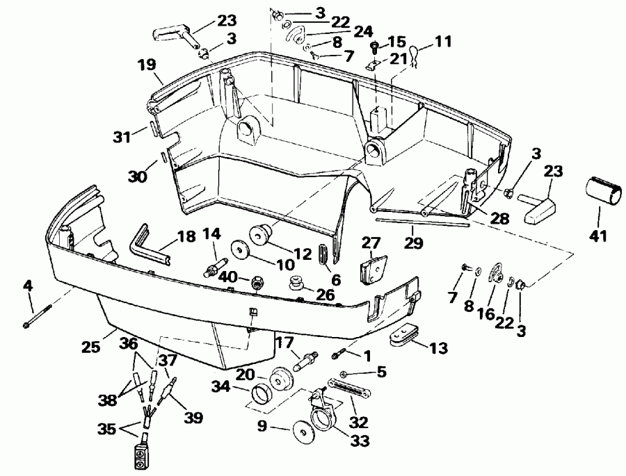 ��������� ��������� EVINRUDE E300CXEND 1992  - wer ������ ��������� (�����) / wer Engine Cover