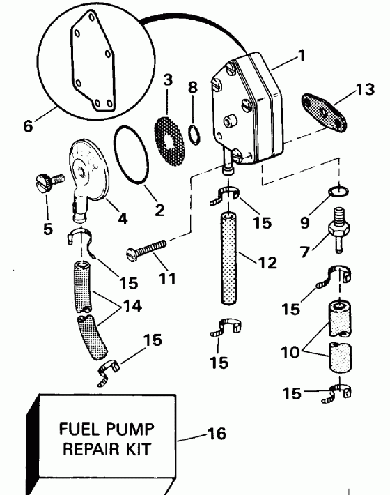 ��������� �������� ����� Evinrude E30TELENR 1992  - el Pump - el �����