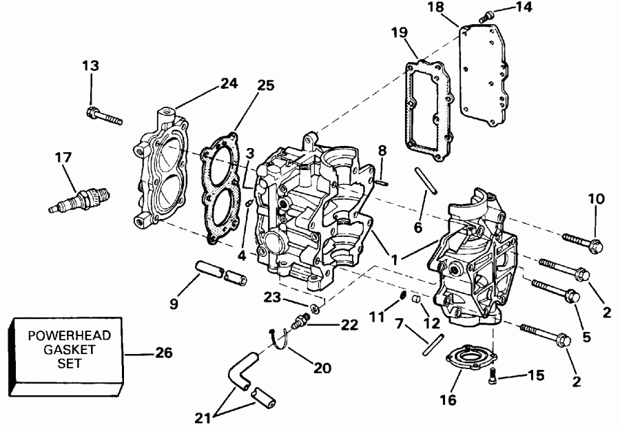 �������� ����� EVINRUDE E4RLENM 1992  - linder & Crankcase