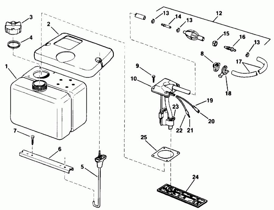 ��������� ��������� Evinrude E50BEENM 1992  - .8 Gallon