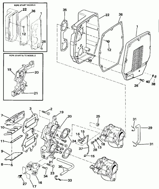  Evinrude E50JENM 1992  - take Manifold