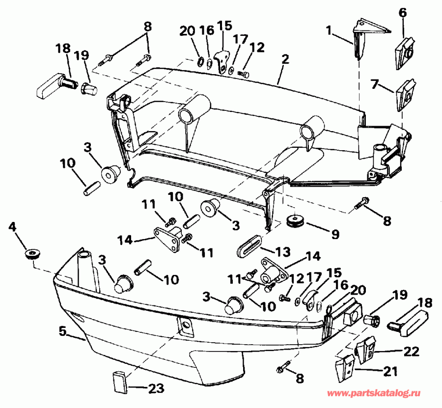 ��������� ����� Evinrude E50TLENM 1992  - wer Engine Cover - wer ������ ��������� (�����)