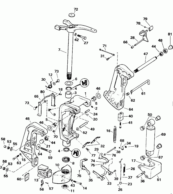 �������� ��������� ����� EVINRUDE E88MSLENB 1992  - Manual Tilt Models