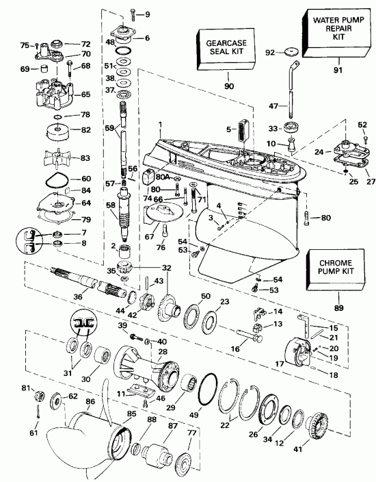 ��������� ����� Evinrude TE90TLEND 1992  - arcase