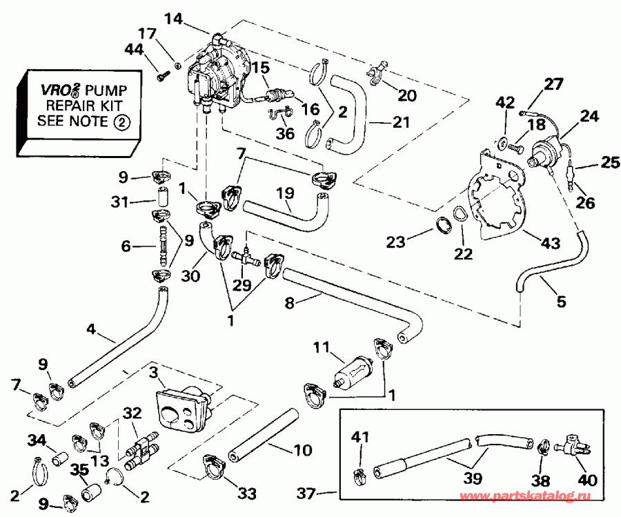 ����� EVINRUDE VE225PLENR 1992  - o2 ����� / o2 Pump