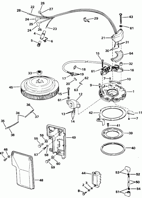 ��������� ����� Evinrude VE50TLENM 1992  - ���� Start / Rope Start