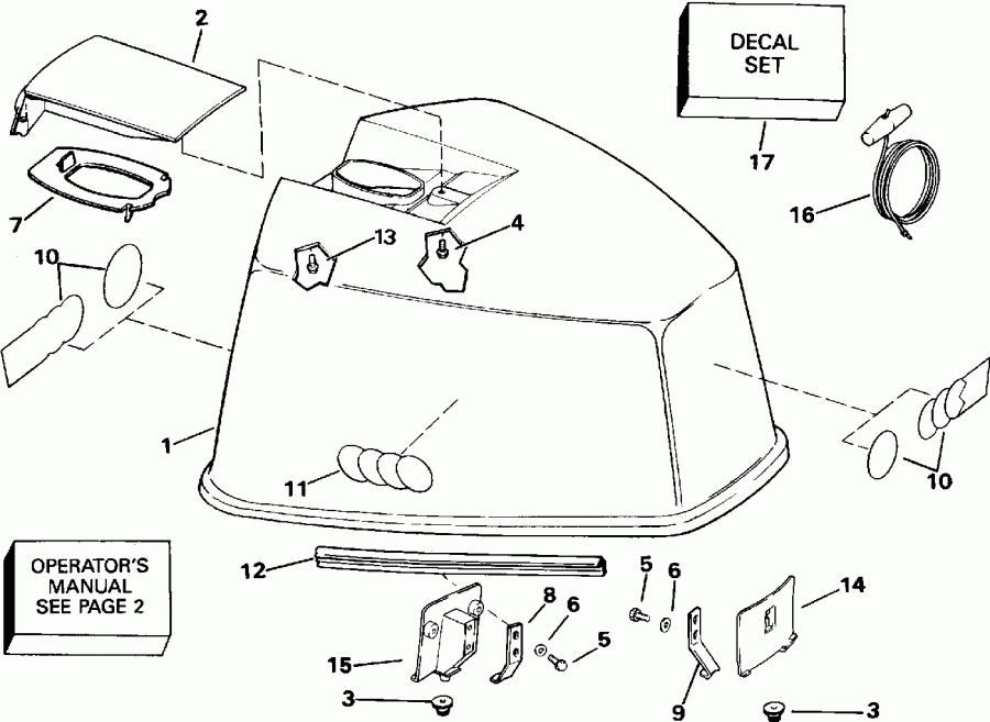 ��������� EVINRUDE E100WTLETD 1993  - gine ������ / gine Cover