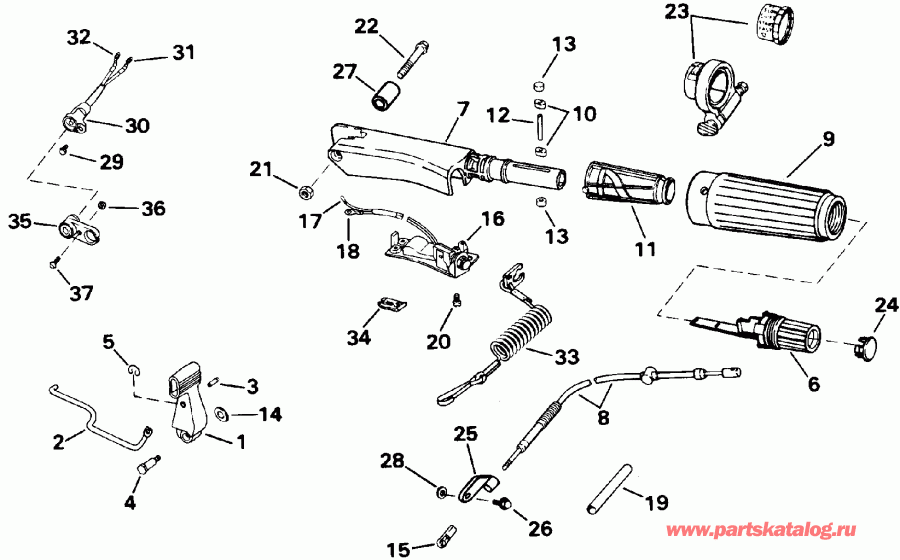 ��������� ����� Evinrude E10RETM 1993  - ee������ & ������������� Handle