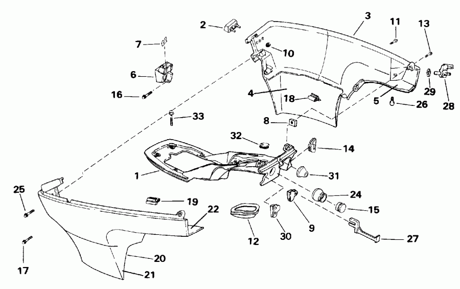 ��������� ����� EVINRUDE E10RLETM 1993  - wer Engine Cover