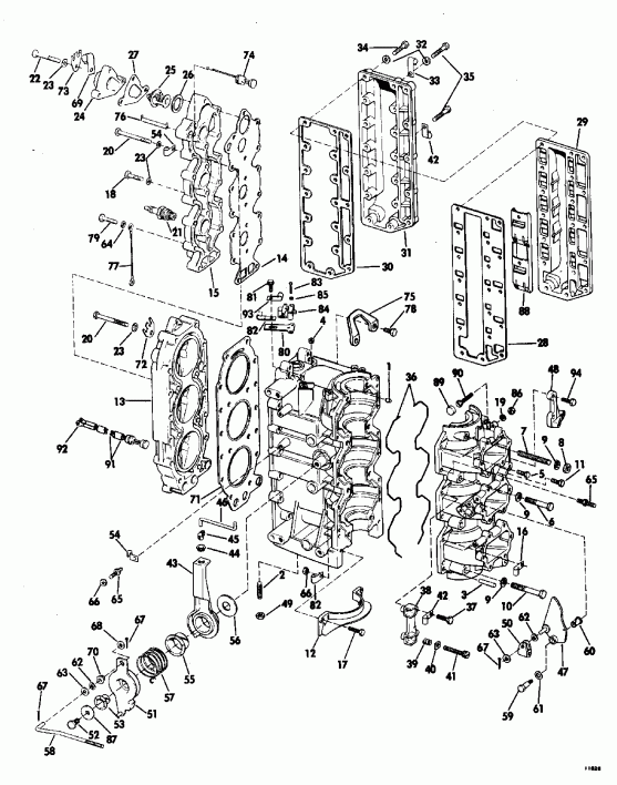 ��������� ����� Evinrude E185ESXETF 1993  - Suffix 